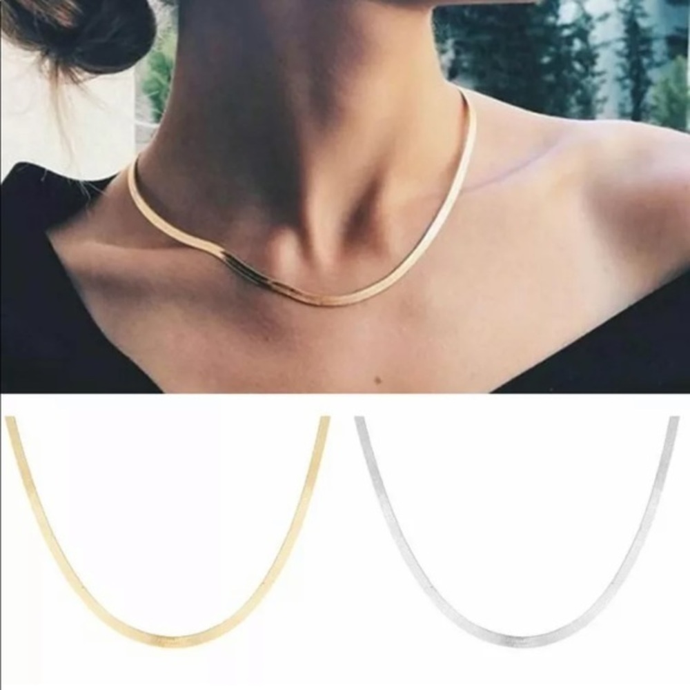 New Stainless Steel Snake Chain Statement Choker - Picture 1 of 6